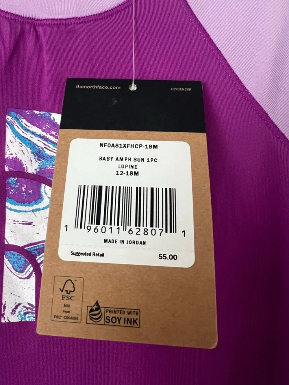 The North Face Baby Amph Sun 1pc Lupine Swimwear Size 12-18m